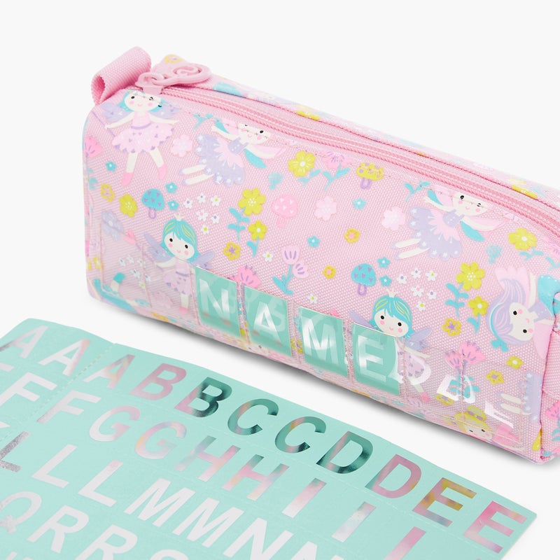 Skylar Pencil Case-Wings With Glitter-Printed--1 Cmprt-Printed (Polyester) Pink \ 20.5X9.5X9.5 - Image 5